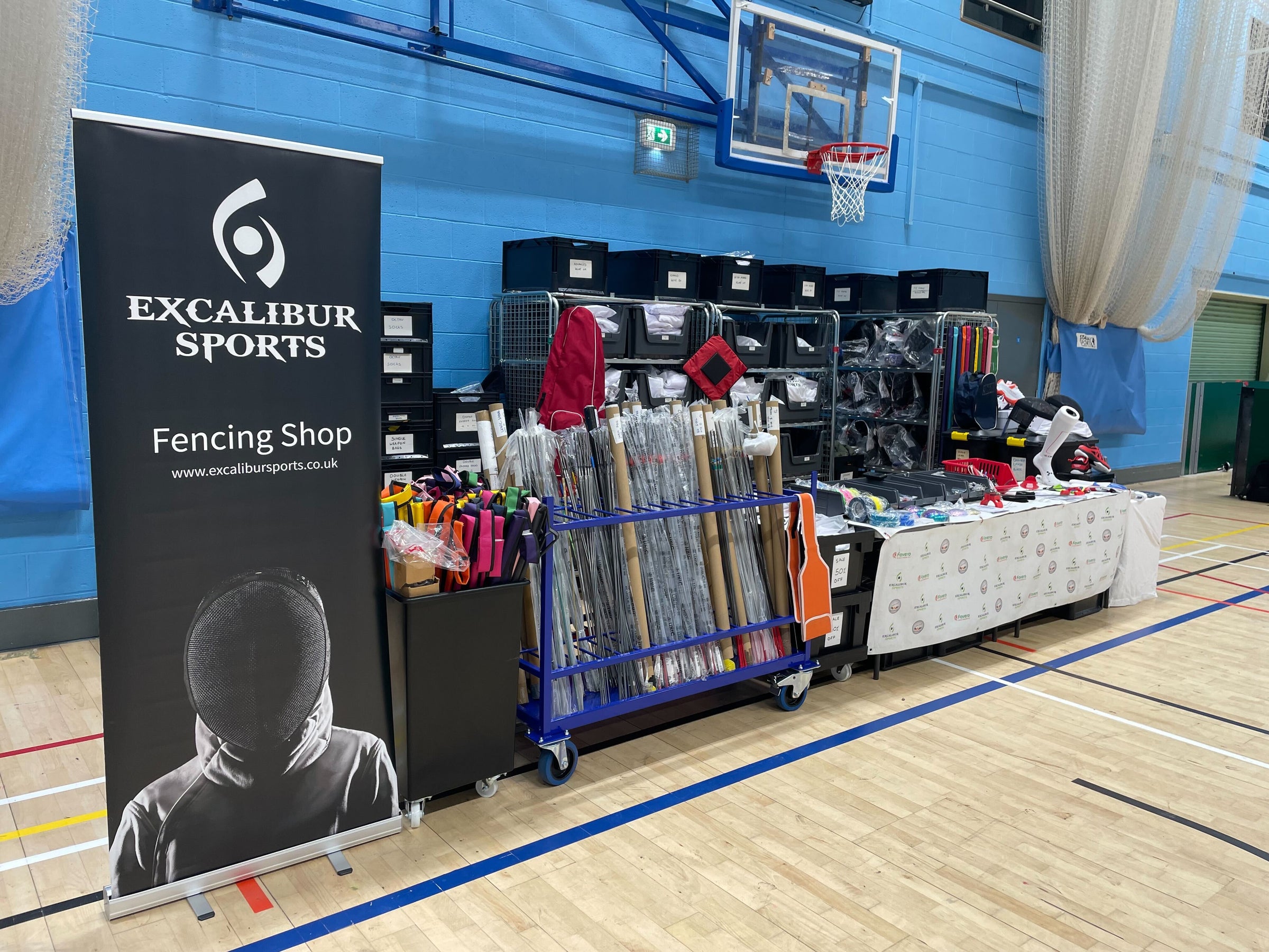 Excalibur Sports stand at a UK fencing competition
